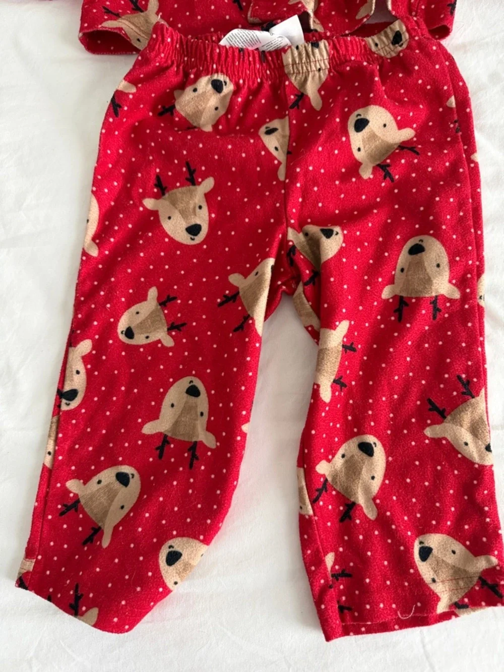 Kids Red Reindeer Print Pajama Set